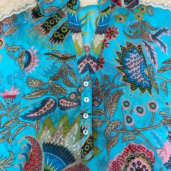 Just Pearls Blouse with Lace Detail, L - Picture 1 of 6